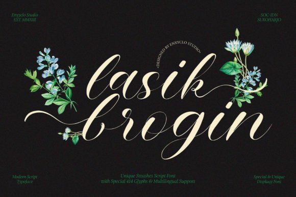 Lasik Brogin: A Swash Script Font for Creative Makers